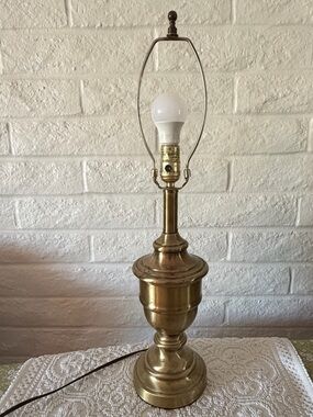 Vintage Brass Lamp Gorgeous Patina Includes Harp and Finial
